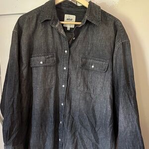 Aerie Oversized Denim Shirt (Gray)